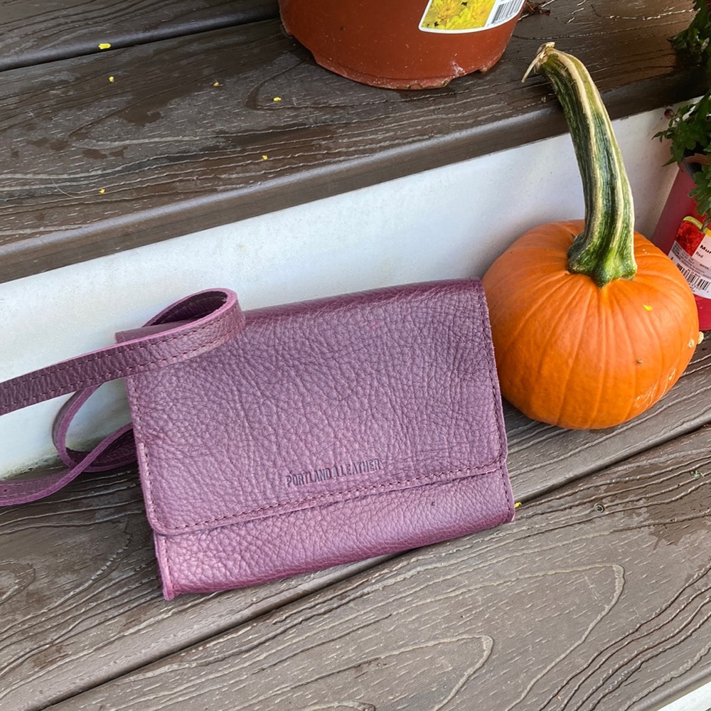 Portland Leather crossbody bag plum